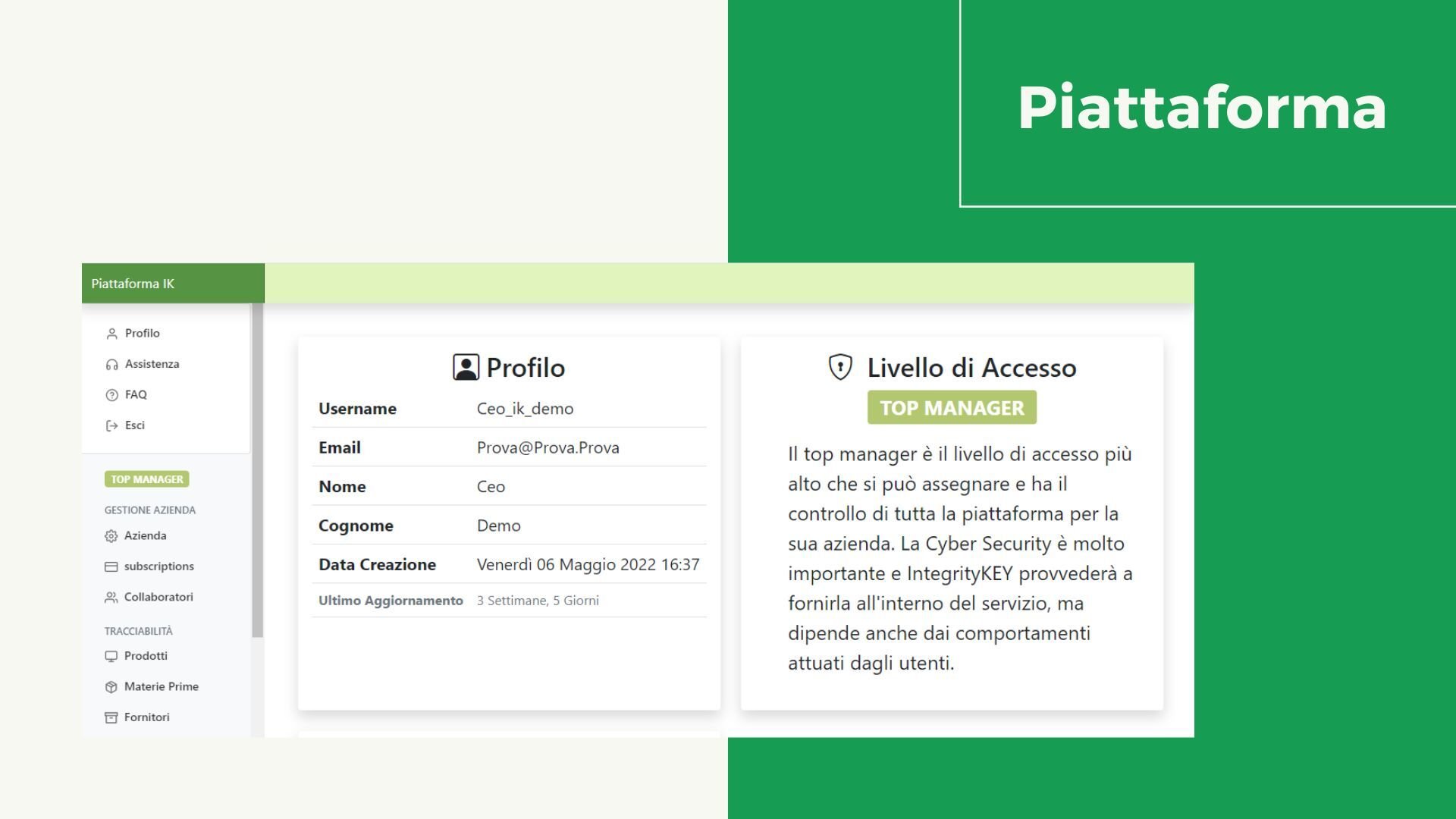 Service for the management in real-time for a transparent and blockchain food traceability