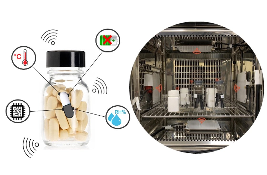 Lab-in-Package: miniature wireless sensors to empower Pharma Lab and stability testing