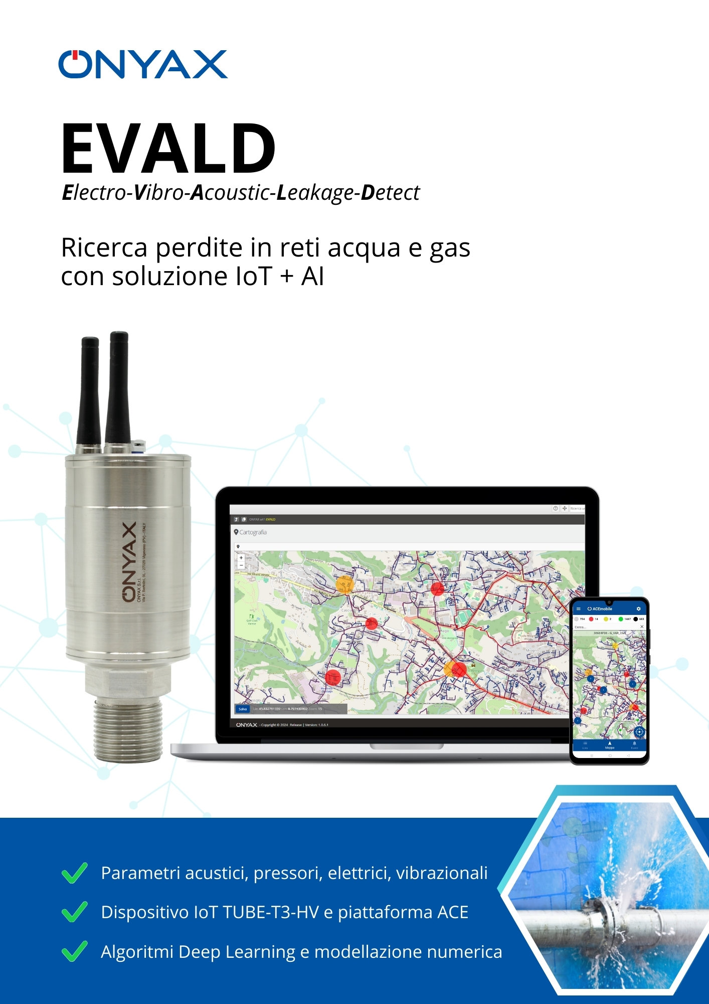 EVALD: ricerca perdite in reti acqua e gas con tecnologie IoT e AI