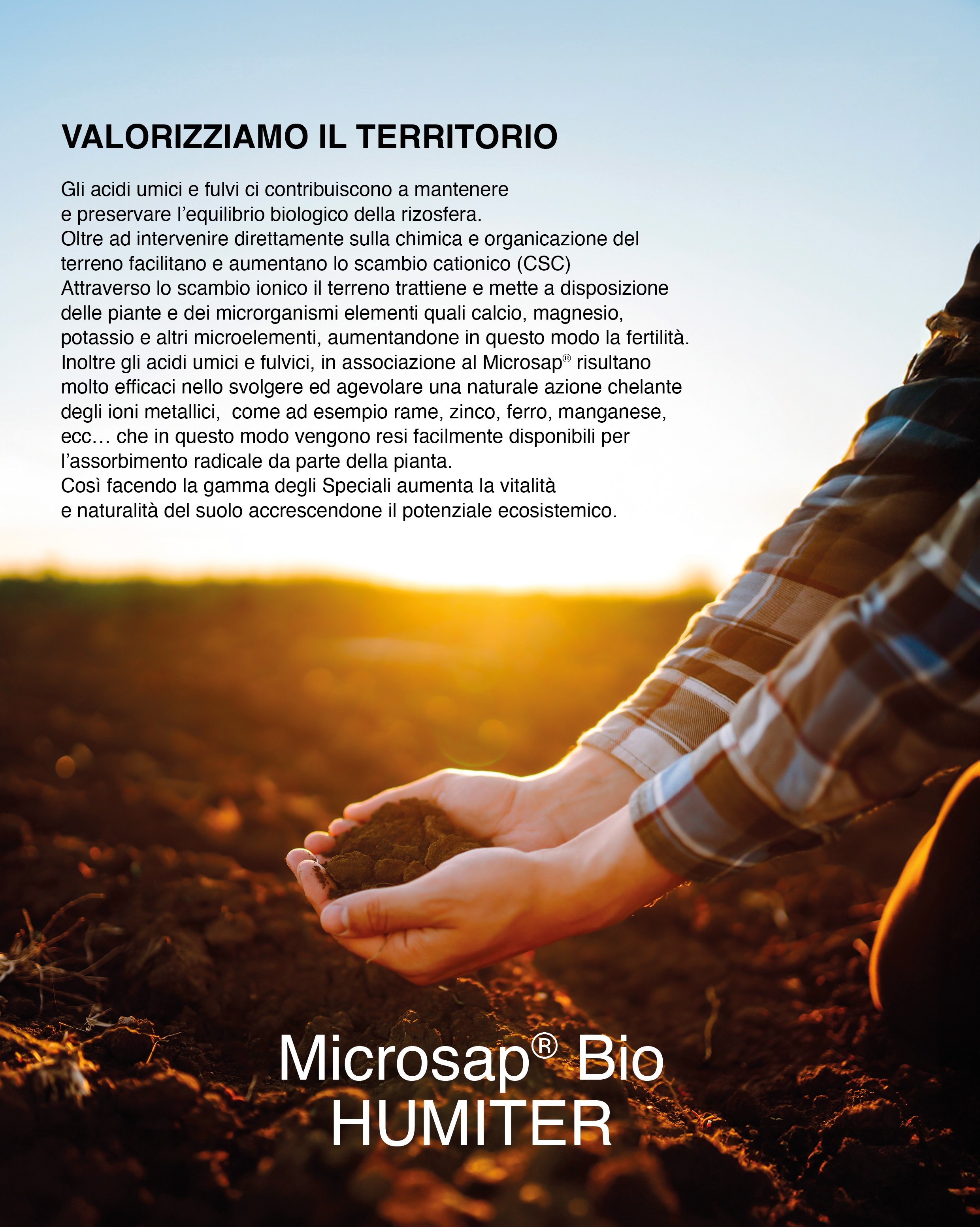 Microsap® BIO HUMITER, prodotto ad azione specifica. Umati solubili da leonardite (prodotto fluido).