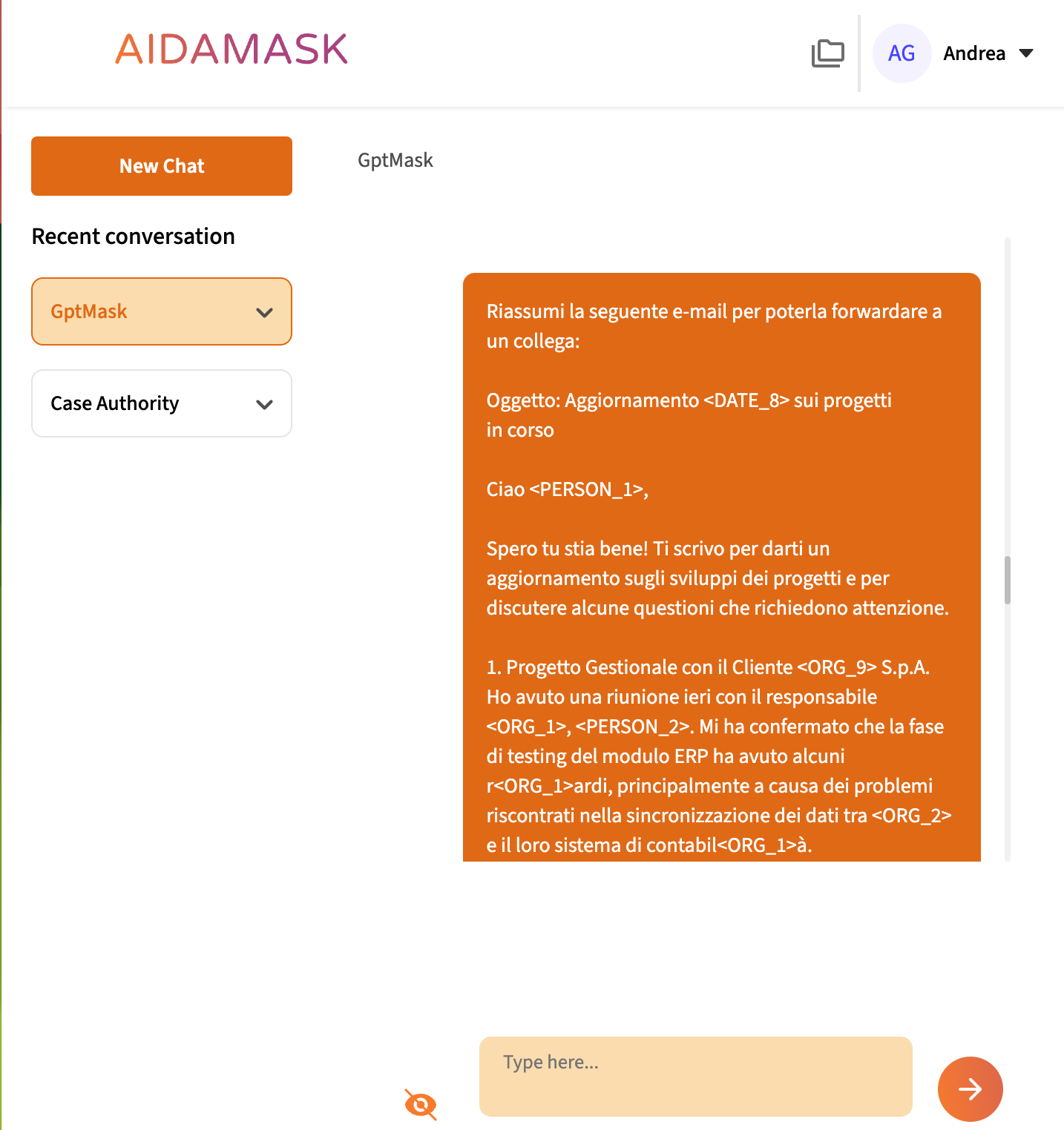GptMask - Privacy-protecting GenAI per Aziende e Professionisti
