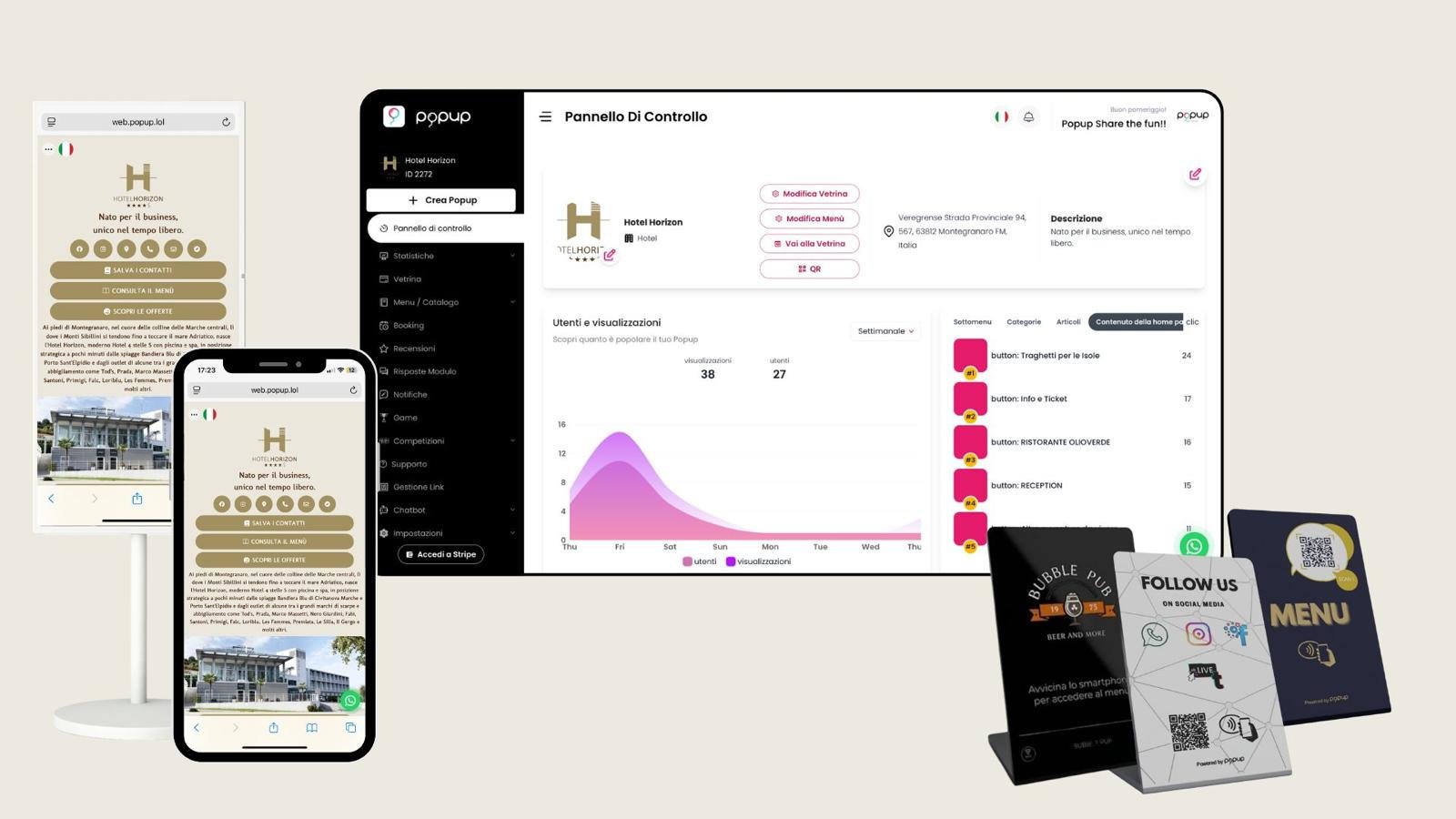 Popup è la piattaforma che trasforma ogni interazione in un opportunità di business grazie a QR, NFC e AI