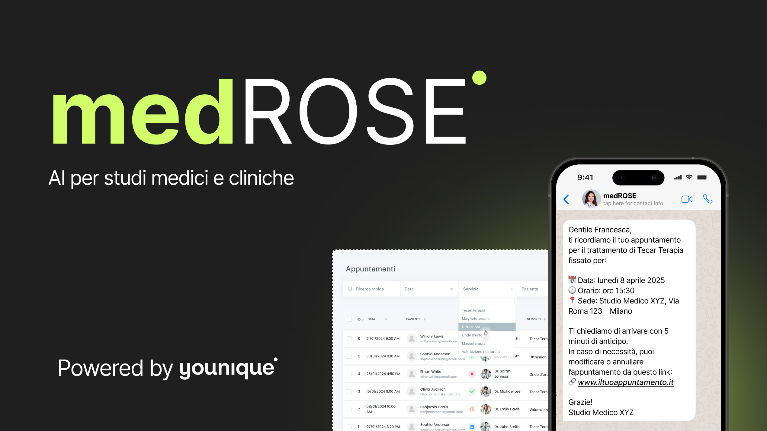 medROSE - AI per studi medici e cliniche