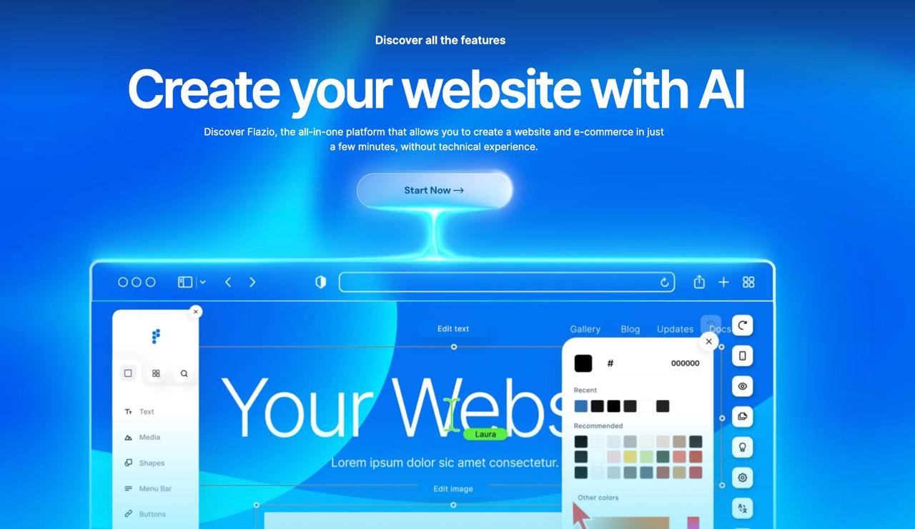 Flazio Sitebuilder - Create a website with AI for you and your clients.