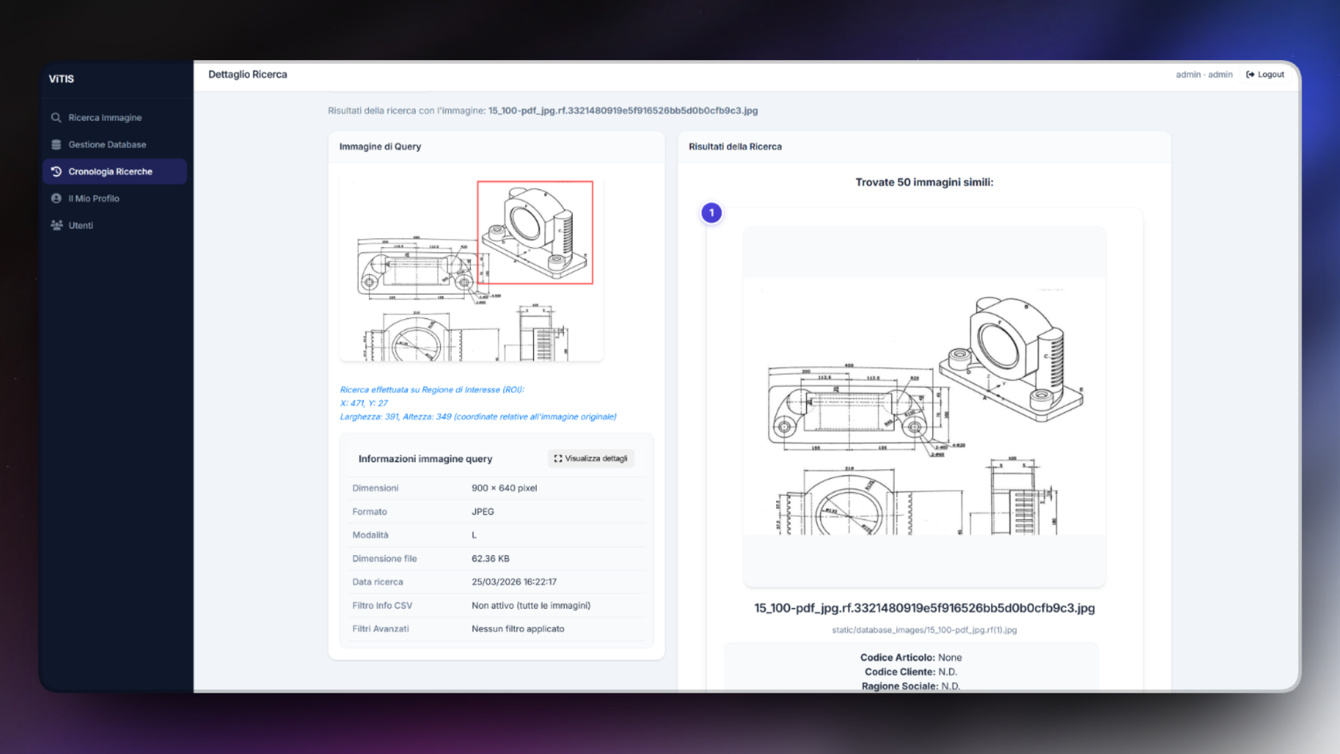 Vitis –  Image based Search Engine for Technical Drawings