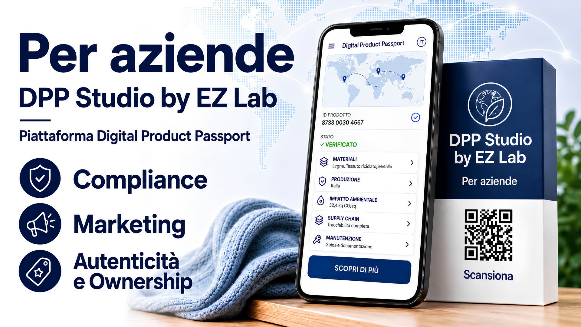 Piattaforma Digital Product Passport per Aziende e Brand - DPP Studio by EZ Lab