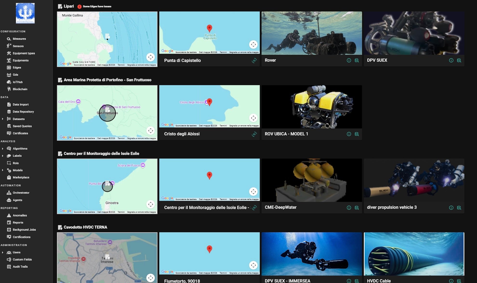 Una piattaforma AI per l'underwater