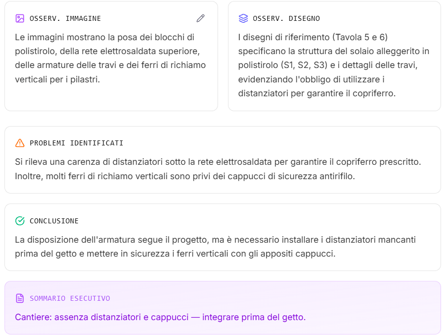 Non conformità e previsioni su costi e tempi
